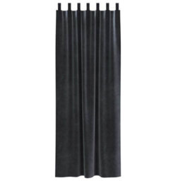 Berkfield Blackout Curtains With Hanging Loops 2 Pcs Dark Grey Velvet - thumbnail 3
