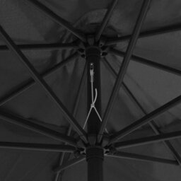 Walplus Anthracite Garden Parasol With Metal Pole - 390 Cm Outdoor Umbrella - thumbnail 5