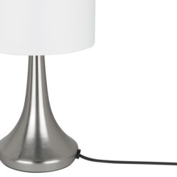 GoodHome Painswick Cylinder Satin White Nickel Effect Table Lamp - thumbnail 6