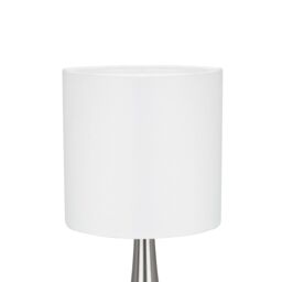 GoodHome Painswick Cylinder Satin White Nickel Effect Table Lamp - thumbnail 4