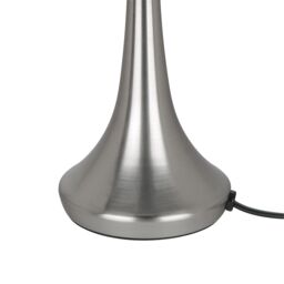 GoodHome Painswick Cylinder Satin White Nickel Effect Table Lamp - thumbnail 5