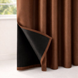 Nod Off Brown Blackout Eyelet Curtains Ring Top Thermal Curtains Ready Made Pair 90X54 Inches - thumbnail 7