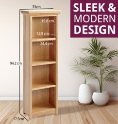 Hallowood Furniture Camberley Oak Dvd/cd 3 Shelf Unit - thumbnail 3