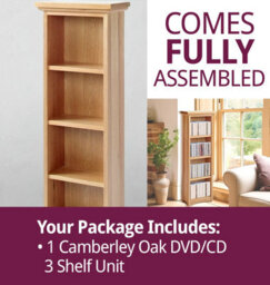 Hallowood Furniture Camberley Oak Dvd/cd 3 Shelf Unit - thumbnail 7