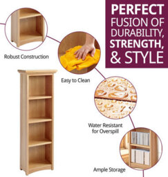 Hallowood Furniture Camberley Oak Dvd/cd 3 Shelf Unit - thumbnail 2