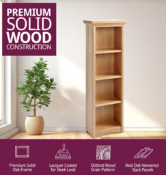 Hallowood Furniture Camberley Oak Dvd/cd 3 Shelf Unit - thumbnail 4