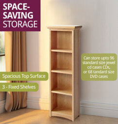 Hallowood Furniture Camberley Oak Dvd/cd 3 Shelf Unit - thumbnail 5
