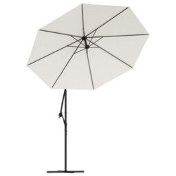 Berkfield Hanging Parasol With Led Lighting 300 Cm Sand Metal Pole - thumbnail 4