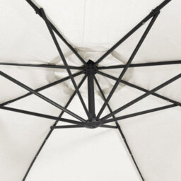 Berkfield Hanging Parasol With Led Lighting 300 Cm Sand Metal Pole - thumbnail 8