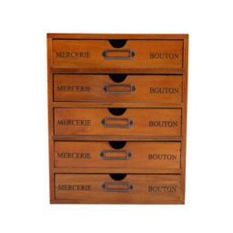 5 Drawers Wooden Organizer Unit Large Vintage Jewelry Cosmetics Desktop Box - thumbnail 5