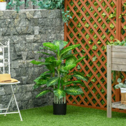 Artificial Calathea Plant, 95 Cm Tall, Cement Pot - Indoor Use - thumbnail 8