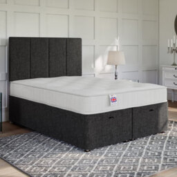 Divan Base Direct Linoso Charcoal Ottoman 3Ft Single End Liftlinoso Charcoal Ottoman Ottoman - thumbnail 1