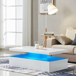 Furniture in Fashion Quinton High Gloss Coffee Table In White With Led Lights - thumbnail 2