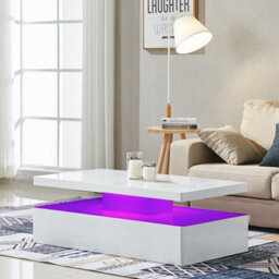 Furniture in Fashion Quinton High Gloss Coffee Table In White With Led Lights - thumbnail 7