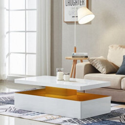 Furniture in Fashion Quinton High Gloss Coffee Table In White With Led Lights - thumbnail 4