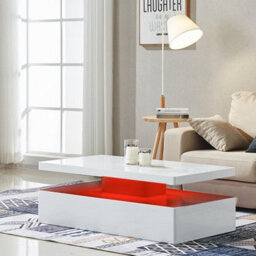 Furniture in Fashion Quinton High Gloss Coffee Table In White With Led Lights - thumbnail 6