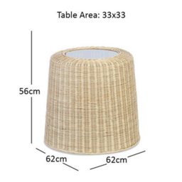 Desser Woven Round Natural Rattan Side Table With Glass Top - thumbnail 3