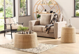 Desser Woven Round Natural Rattan Side Table With Glass Top - thumbnail 5