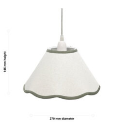 First Choice Lighting Set Of 2 Libby - Natural Linen Sage Green Trim 27Cm Pendant Lamp Shade - thumbnail 6