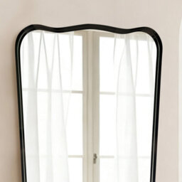 Biznest Organic Shape Deep Design Black Bold Aluminium Framed Wall Mounted Mirror Portrait Orientation Wavy Edges Style 85X60X3 Cm - thumbnail 2