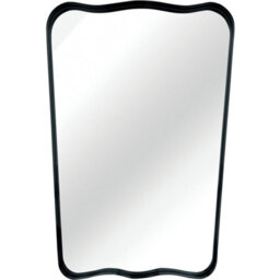 Biznest Organic Shape Deep Design Black Bold Aluminium Framed Wall Mounted Mirror Portrait Orientation Wavy Edges Style 85X60X3 Cm - thumbnail 3