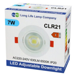 Long Life Lamps Company 7W Adjustable Round Led Recessed Ceiling Downlight 6500K Clr21 - thumbnail 9