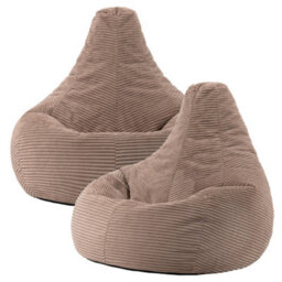 2 Pack Icon Gaming Bean Bag Recliner Jumbo Cord Mocha - thumbnail 1