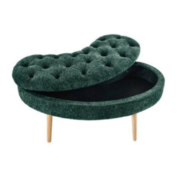Green Storage Bench Removable Lid Storage Ottoman Bed End Stool Window Seat - thumbnail 4