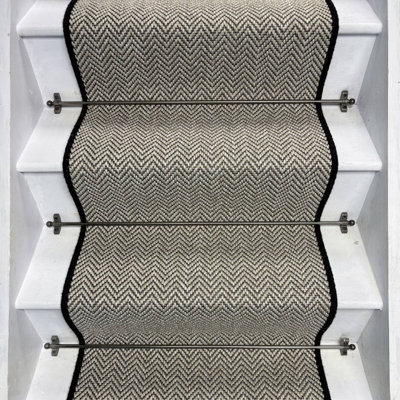 RainbowHome Herringbone Java Stair Runner With 100% Pure Wool Edge 60 650 - image 1