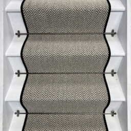 RainbowHome Herringbone Java Stair Runner With 100% Pure Wool Edge 60 650 - thumbnail 1