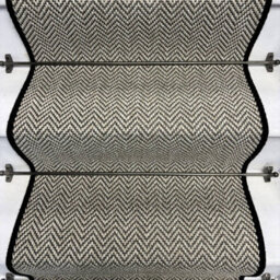 RainbowHome Herringbone Java Stair Runner With 100% Pure Wool Edge 60 650 - thumbnail 2