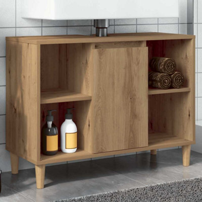 Walplus Bathroom Cabinet Artisian Oak 80X33X60 Cm Engineered Wood - image 1
