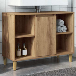 Walplus Bathroom Cabinet Artisian Oak 80X33X60 Cm Engineered Wood - thumbnail 3