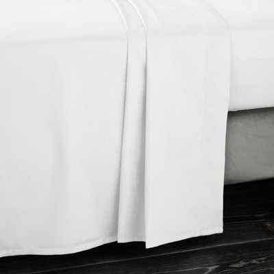 Bianca Fine Linens Bedroom Luxury 400 Thread Count Cotton Sateen Flat Sheet White - image 1
