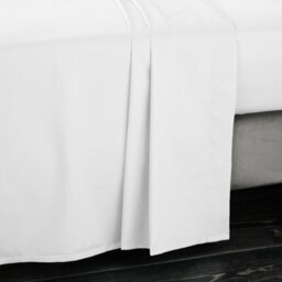 Bianca Fine Linens Bedroom Luxury 400 Thread Count Cotton Sateen Flat Sheet White - thumbnail 1