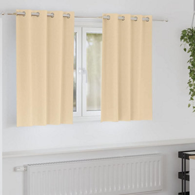 Berkfield Curtains With Curtains 2 Pcs Cream 140 X 140 Cm Polyester - image 1