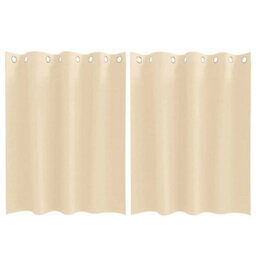 Berkfield Curtains With Curtains 2 Pcs Cream 140 X 140 Cm Polyester - thumbnail 2