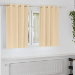 Berkfield Curtains With Curtains 2 Pcs Cream 140 X 140 Cm Polyester