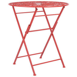 Beliani Bistro Set Folding Scario Metal Red - thumbnail 7