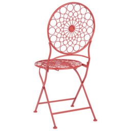 Beliani Bistro Set Folding Scario Metal Red - thumbnail 6