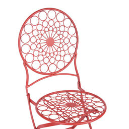 Beliani Bistro Set Folding Scario Metal Red - thumbnail 9