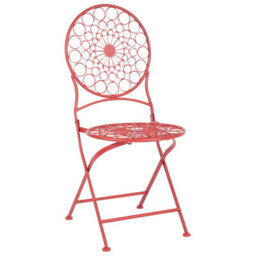 Beliani Bistro Set Folding Scario Metal Red - thumbnail 5