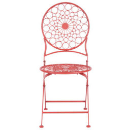 Beliani Bistro Set Folding Scario Metal Red - thumbnail 4