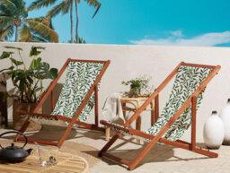 Beliani Set Of 2 Sun Lounger Replacement Fabrics Anzio/avellino 113 X 44 Cm Green - thumbnail 2