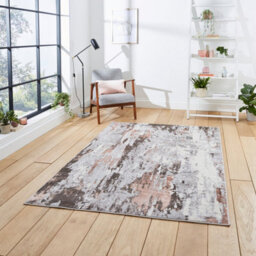 Grey Rose Abstract Modern Machine Made Easy To Clean Rug For Living Room Bedroom And Dining Room-120Cm X 170Cm - thumbnail 1