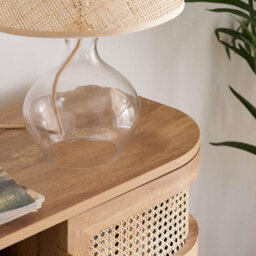 Rattan Console Table Birlea Sark Hall Table Dressing Table Brown Oak - thumbnail 8