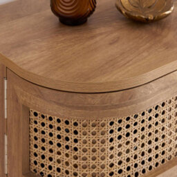 Rattan Console Table Birlea Sark Hall Table Dressing Table Brown Oak - thumbnail 4