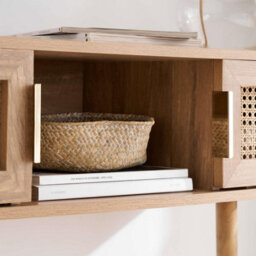 Rattan Console Table Birlea Sark Hall Table Dressing Table Brown Oak - thumbnail 7