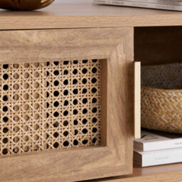 Rattan Console Table Birlea Sark Hall Table Dressing Table Brown Oak - thumbnail 5