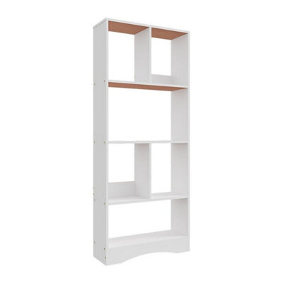4 Tier Slim Bookcase Narrow Storage Shelf Freestanding Display Unit Space Saving - image 1